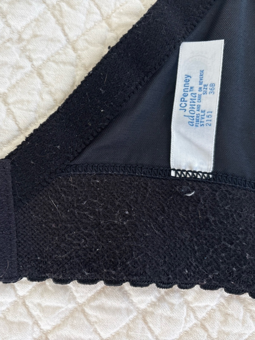 Vintage JC Penney Adonna Black Lace Longline Bustier Bra Underwire Size 36 B - Picture 3 of 8